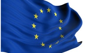 Euroopan unionin lippu liehuu.