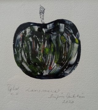 Grafiikan vedos nimeltään lasinen omena.